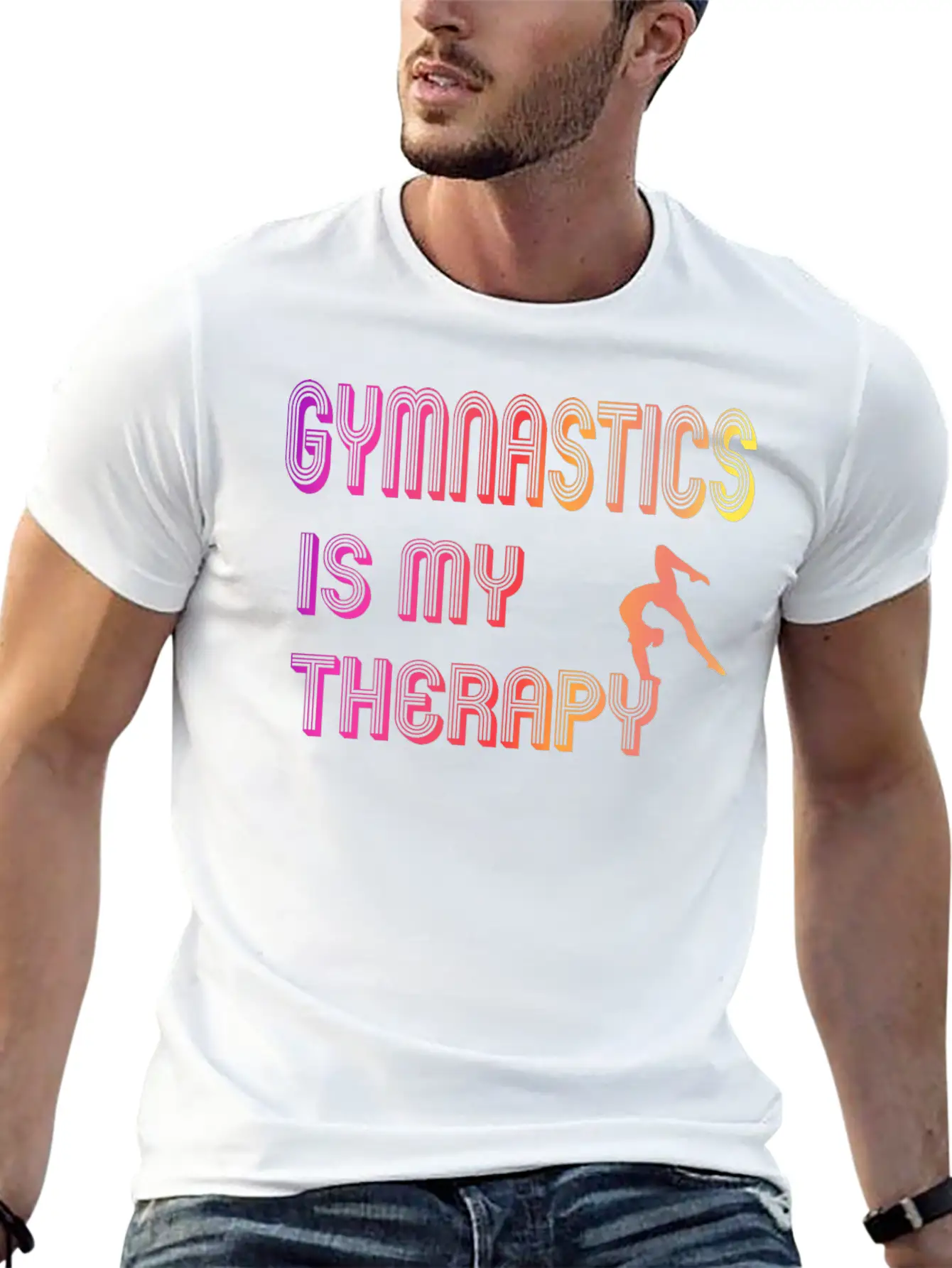 Gymnastics Is My Therapy Breathable Graphic T-Shirt – Perfect For Casual Days