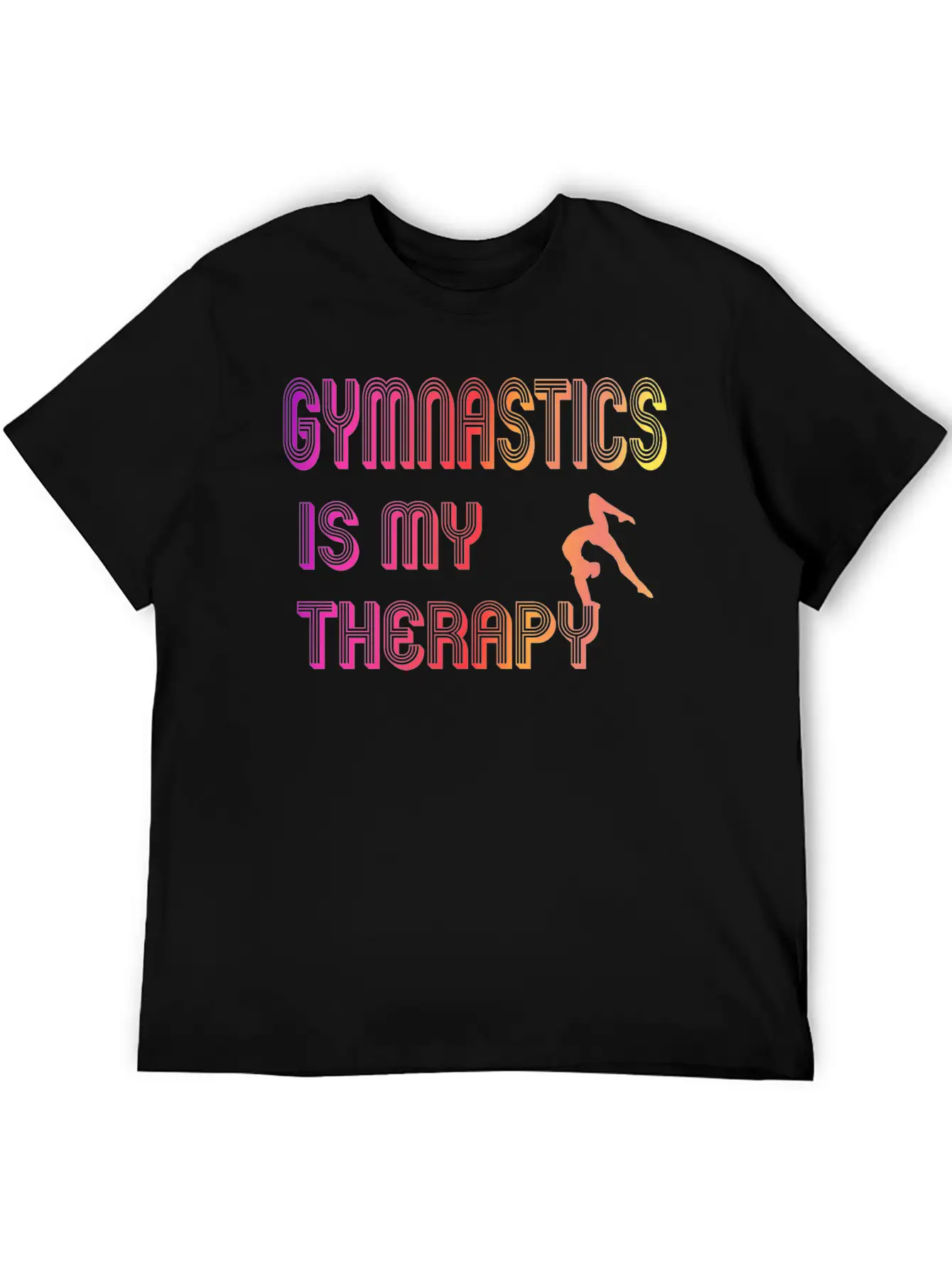 Gymnastics Is My Therapy Breathable Graphic T-Shirt – Perfect For Casual Days