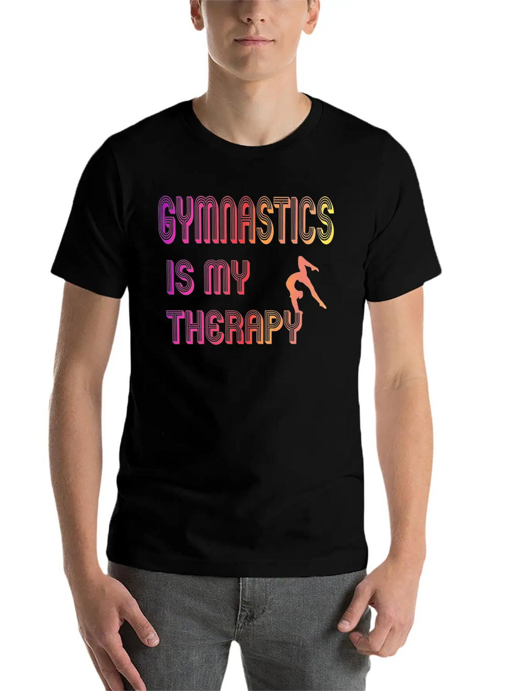 Gymnastics Is My Therapy Breathable Graphic T-Shirt – Perfect For Casual Days