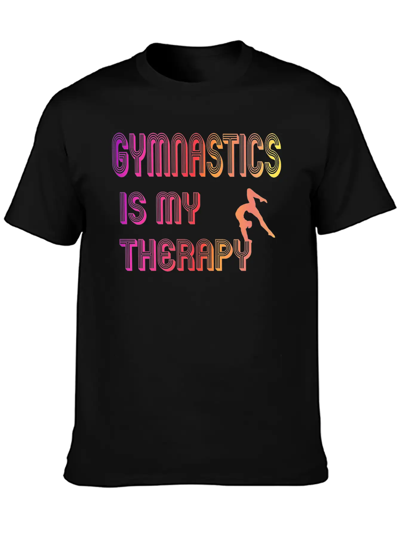 Gymnastics Is My Therapy Breathable Graphic T-Shirt – Perfect For Casual Days
