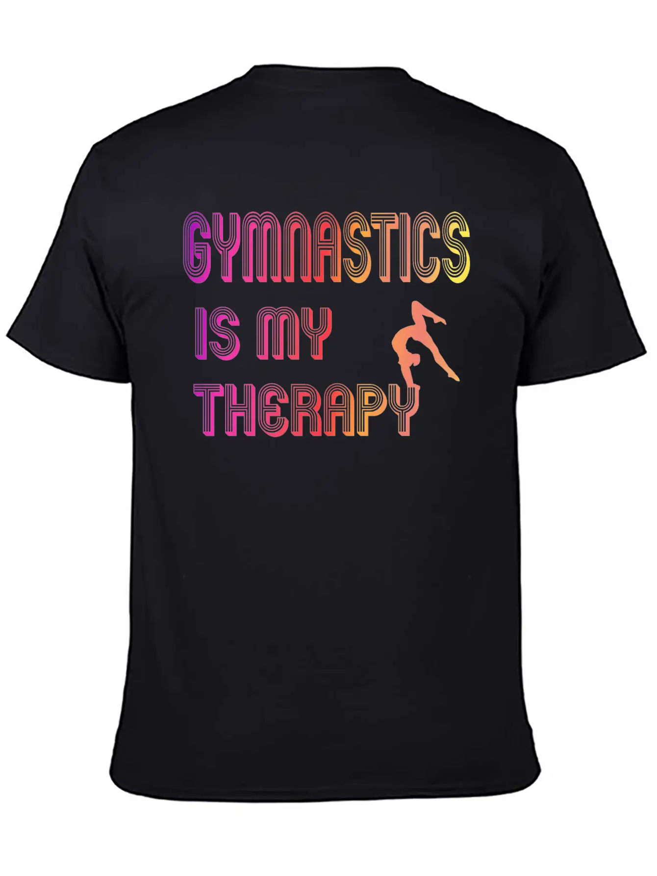 Gymnastics Is My Therapy Breathable Graphic T-Shirt – Perfect For Casual Days