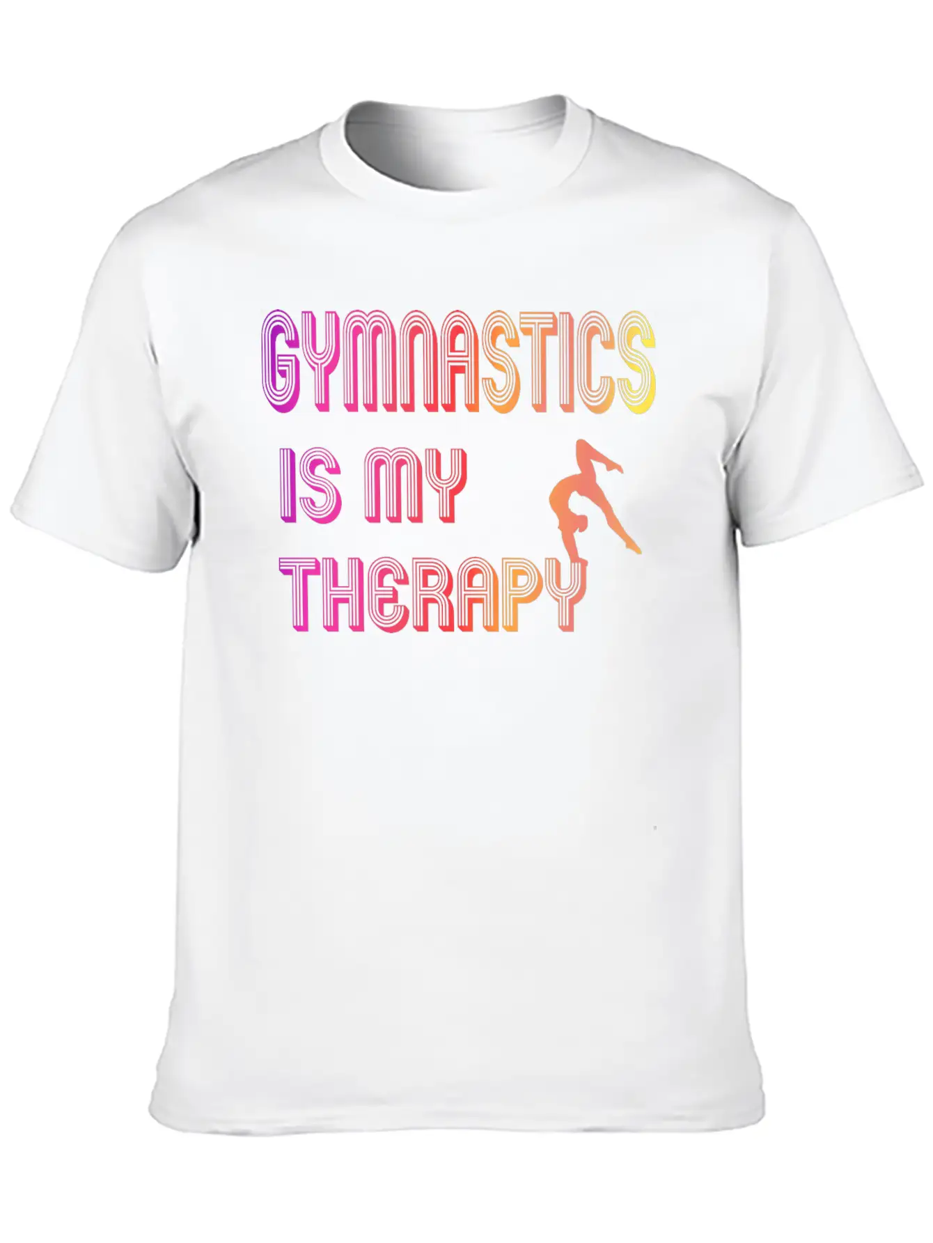Gymnastics Is My Therapy Breathable Graphic T-Shirt – Perfect For Casual Days