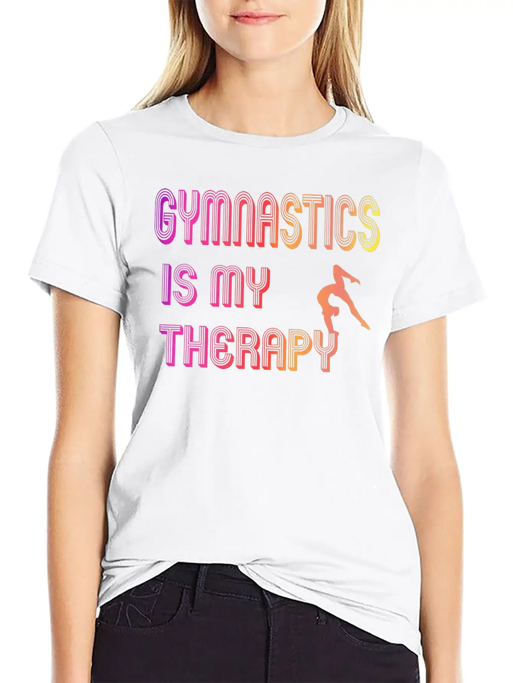 Gymnastics Is My Therapy Breathable Graphic T-Shirt – Perfect For Casual Days