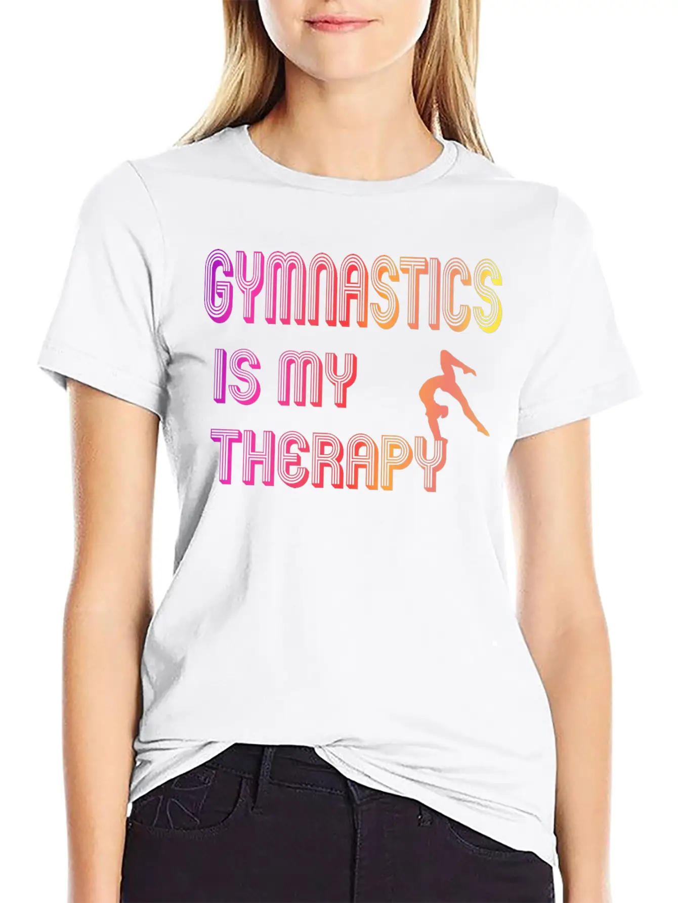 Gymnastics Is My Therapy Breathable Graphic T-Shirt – Perfect For Casual Days