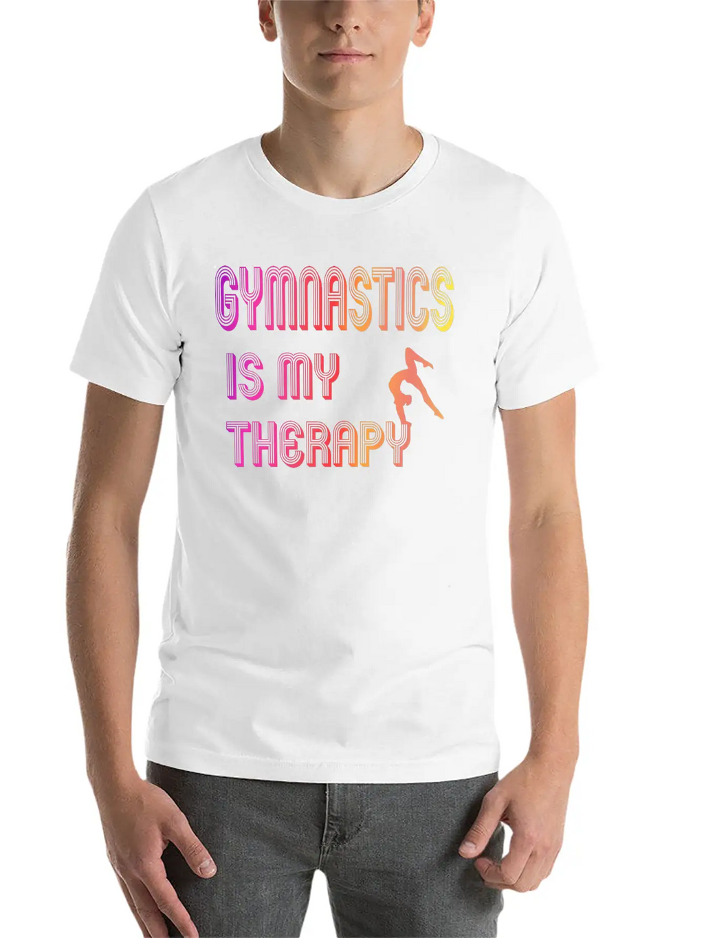 Gymnastics Is My Therapy Breathable Graphic T-Shirt – Perfect For Casual Days