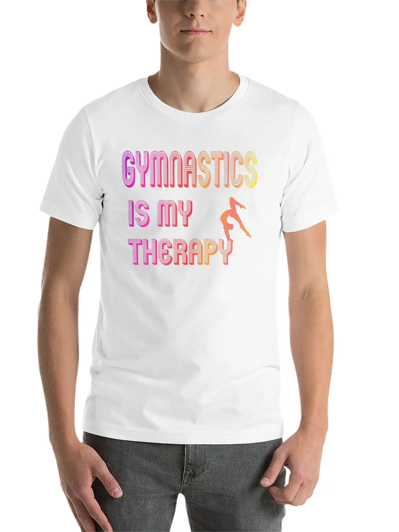 Gymnastics Is My Therapy Breathable Graphic T-Shirt – Perfect For Casual Days