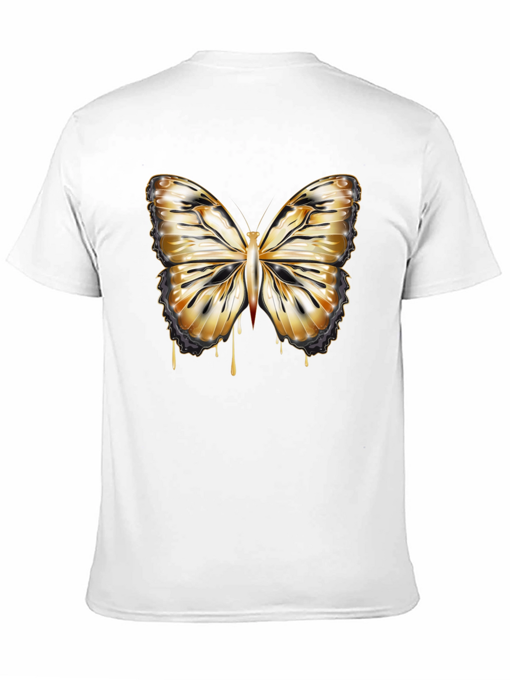Butterfly Drip Graphic Tee - Stylish Mens Black T-Shirt