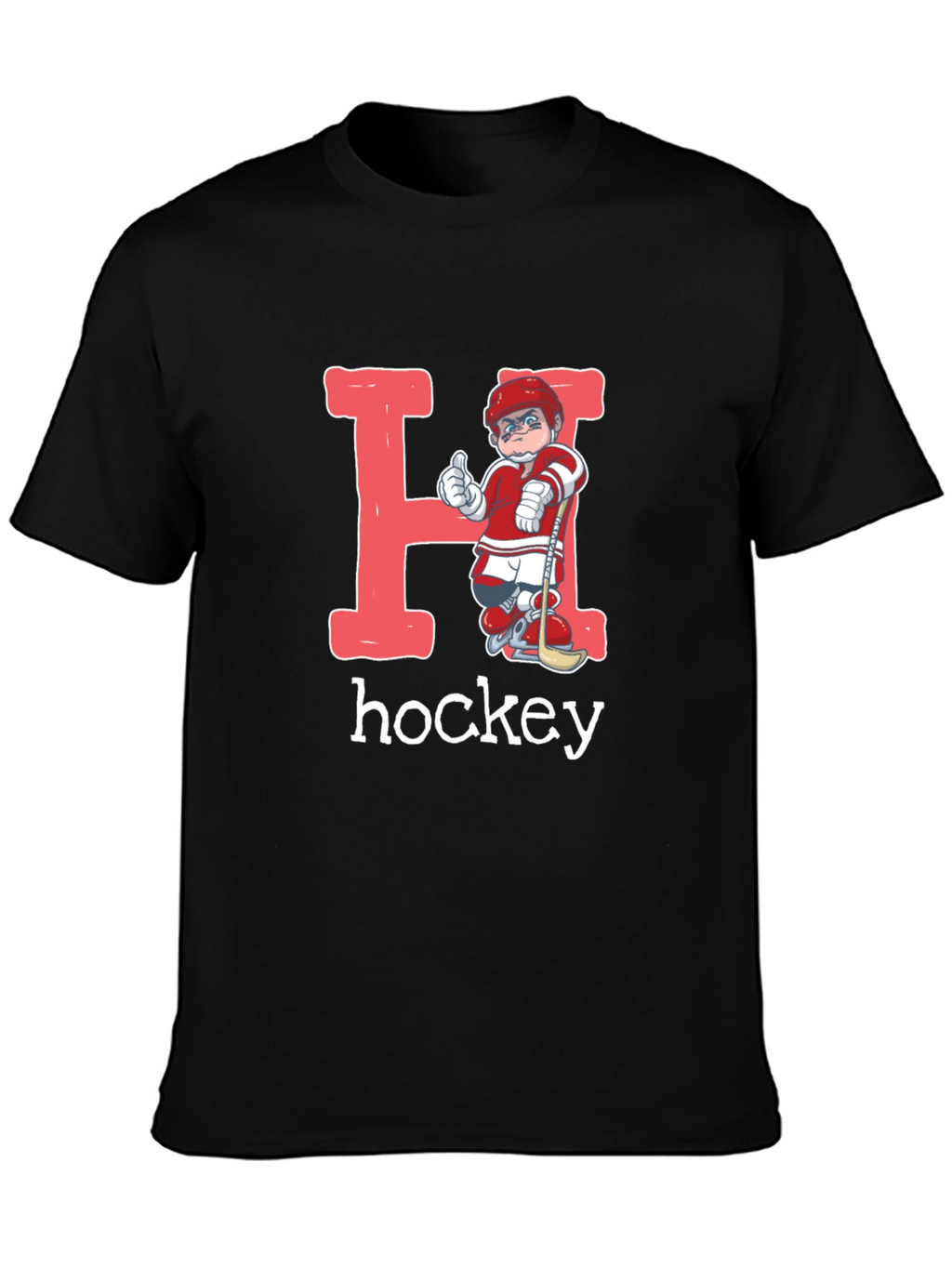 Hockey Player Letter H Graphic T-Shirt