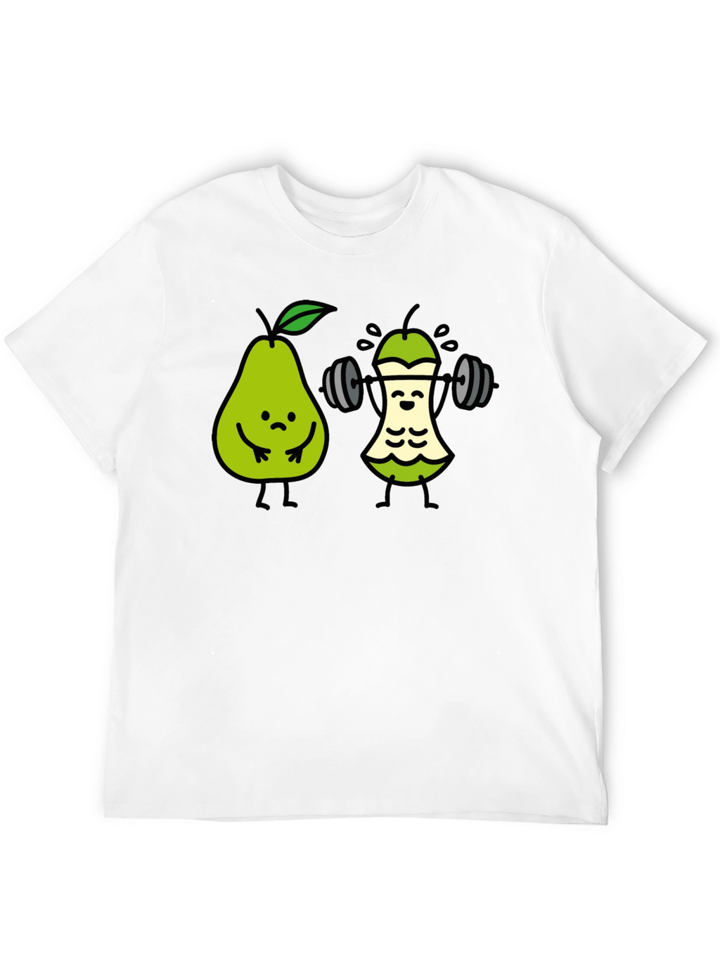 Funny Pear Workout T-Shirt - Black Cotton Tee