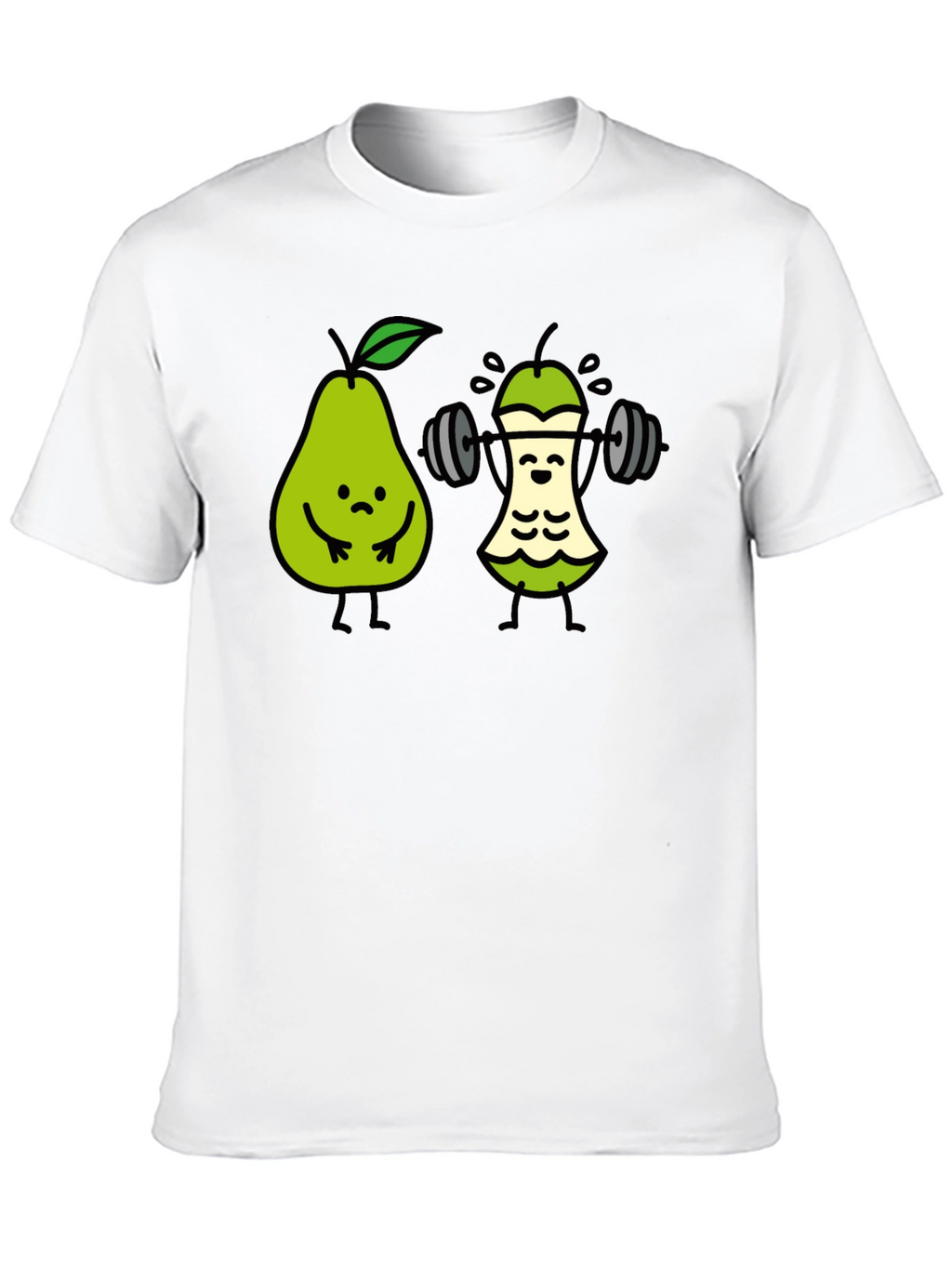 Funny Pear Workout T-Shirt - Black Cotton Tee