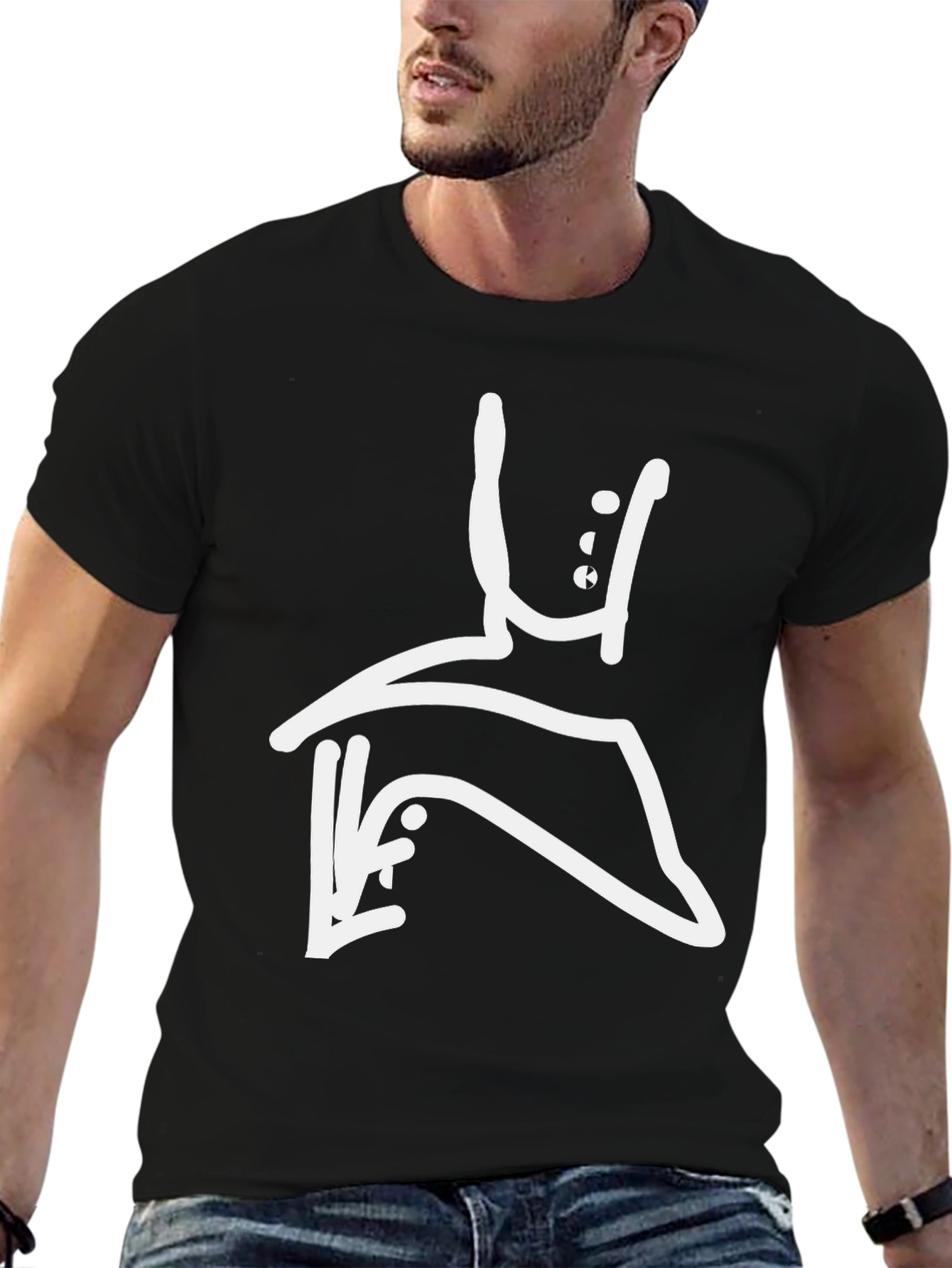 Abstract Graphic Print Black T-Shirt