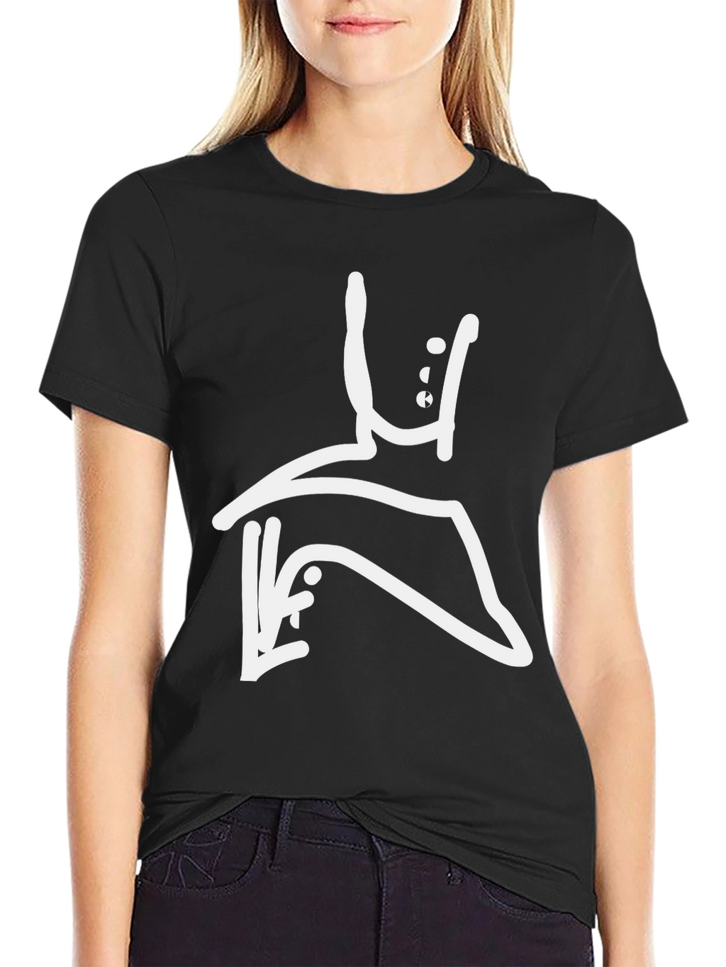 Abstract Graphic Print Black T-Shirt