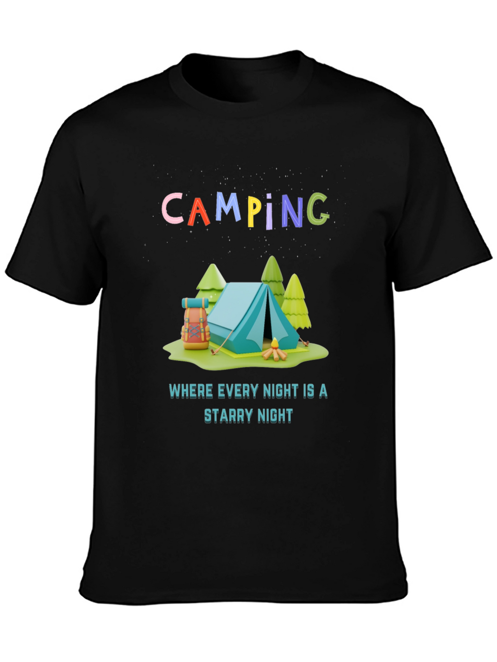 Camping Starry Night Graphic Tee
