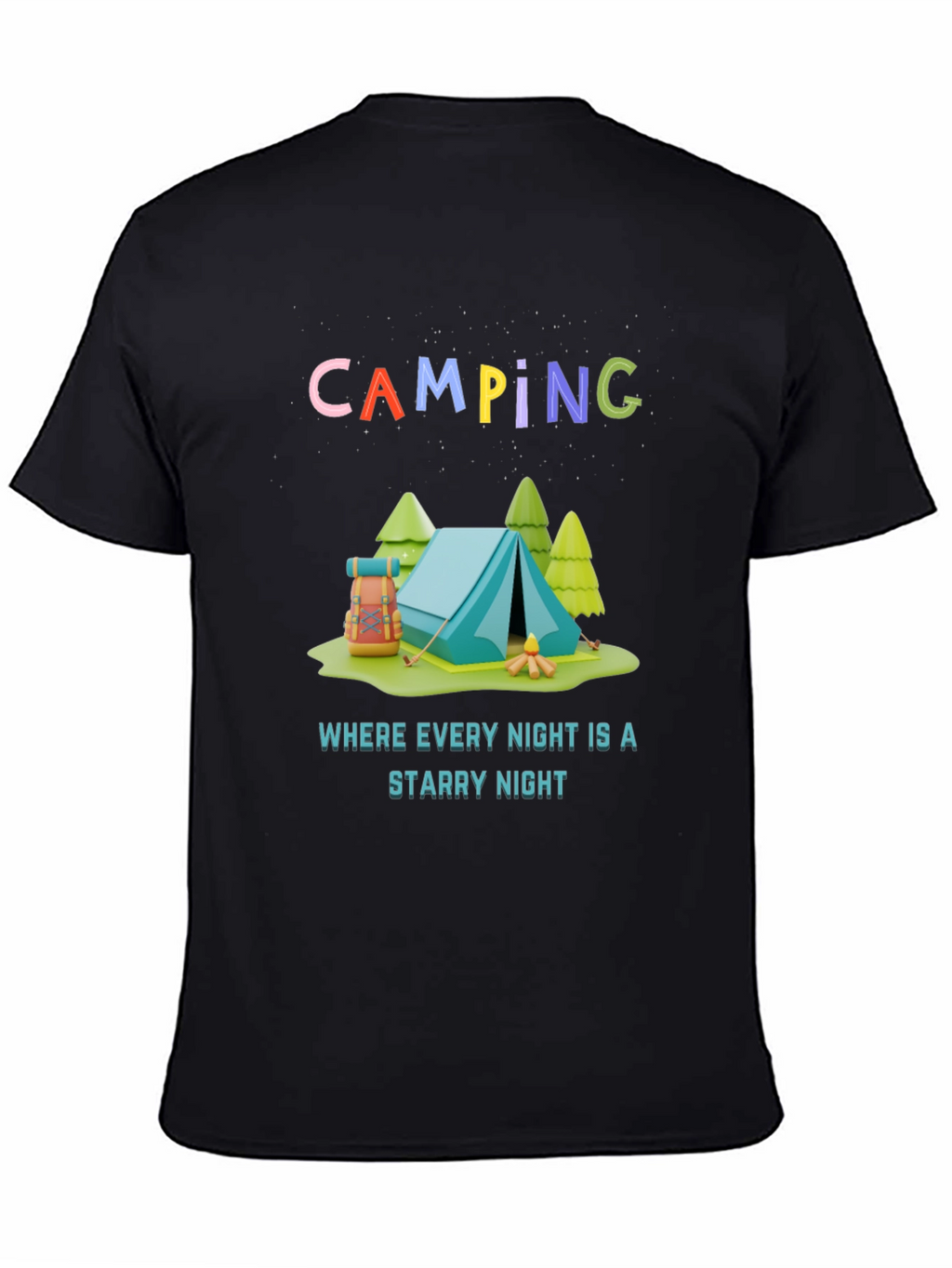 Camping Starry Night Graphic Tee