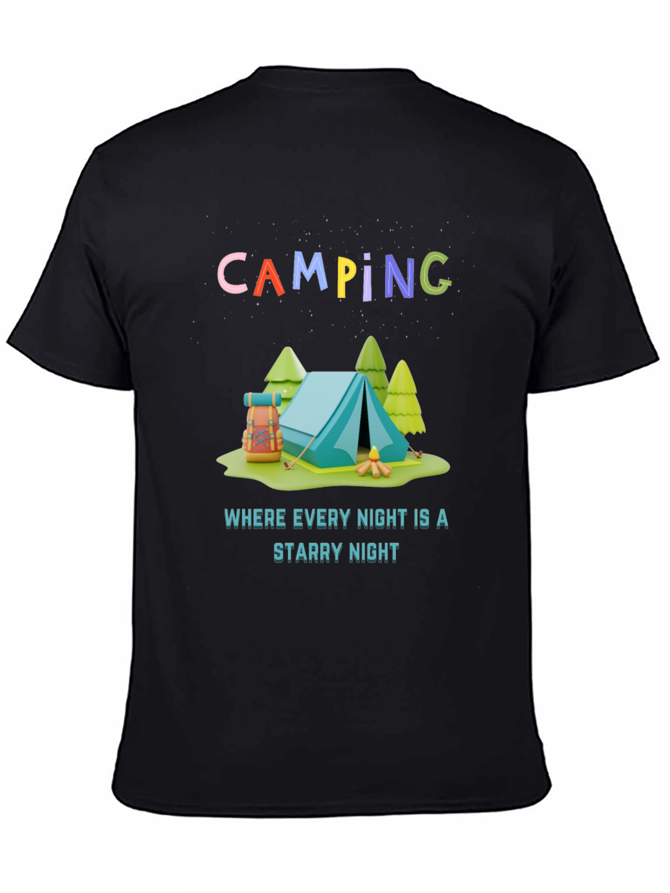 Camping Starry Night Graphic Tee