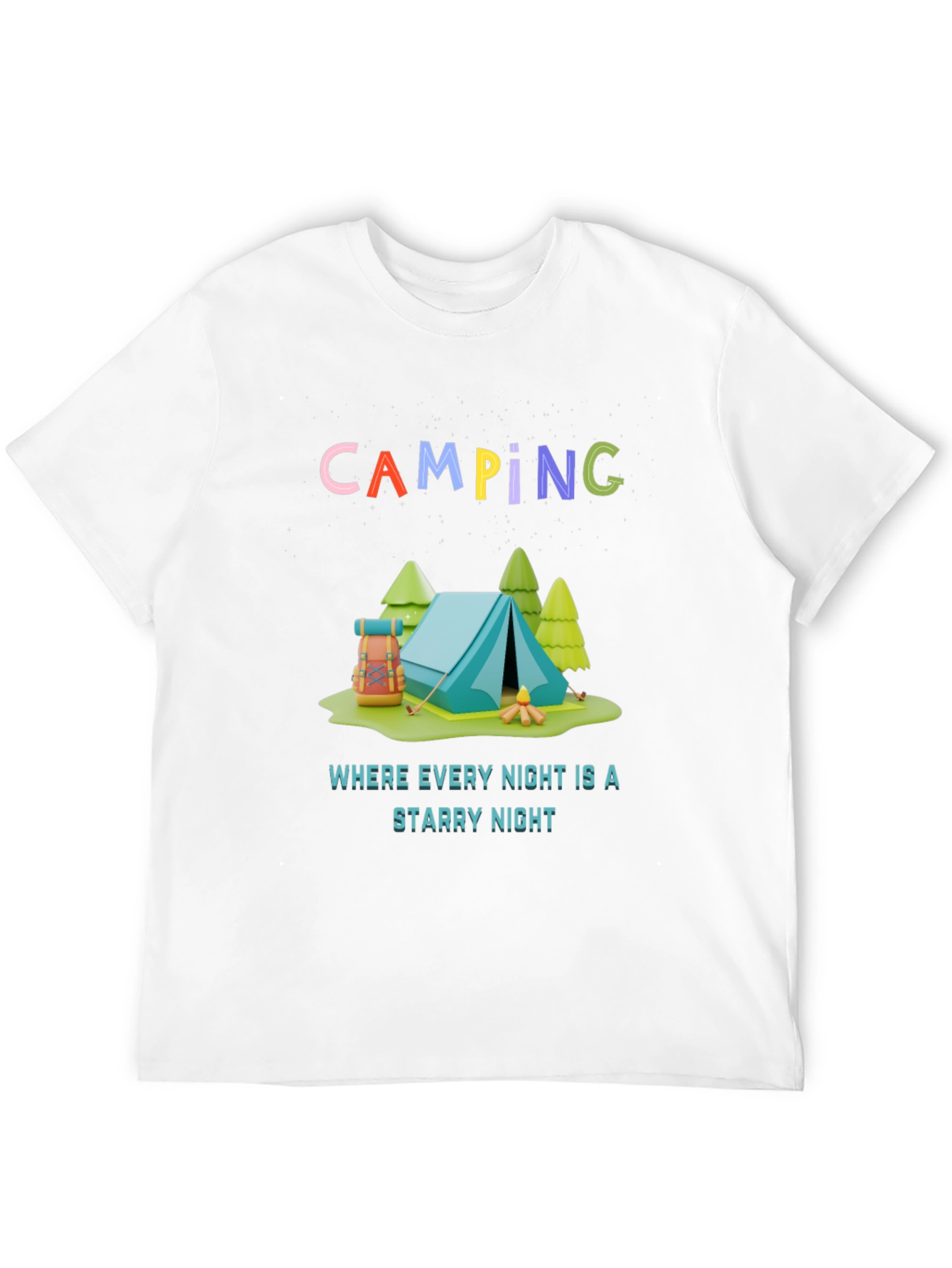 Camping Starry Night Graphic Tee