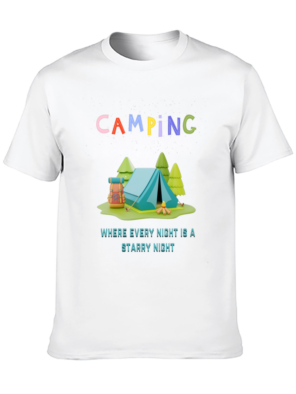 Camping Starry Night Graphic Tee