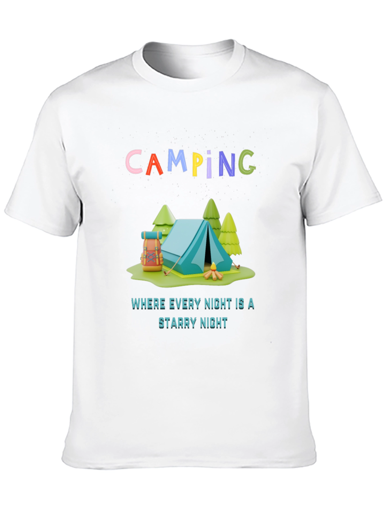 Camping Starry Night Graphic Tee