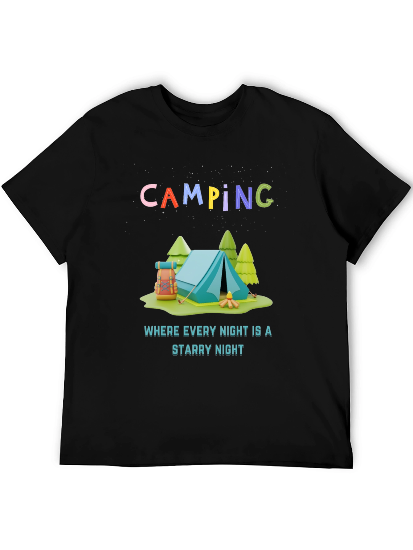 Camping Starry Night Graphic Tee