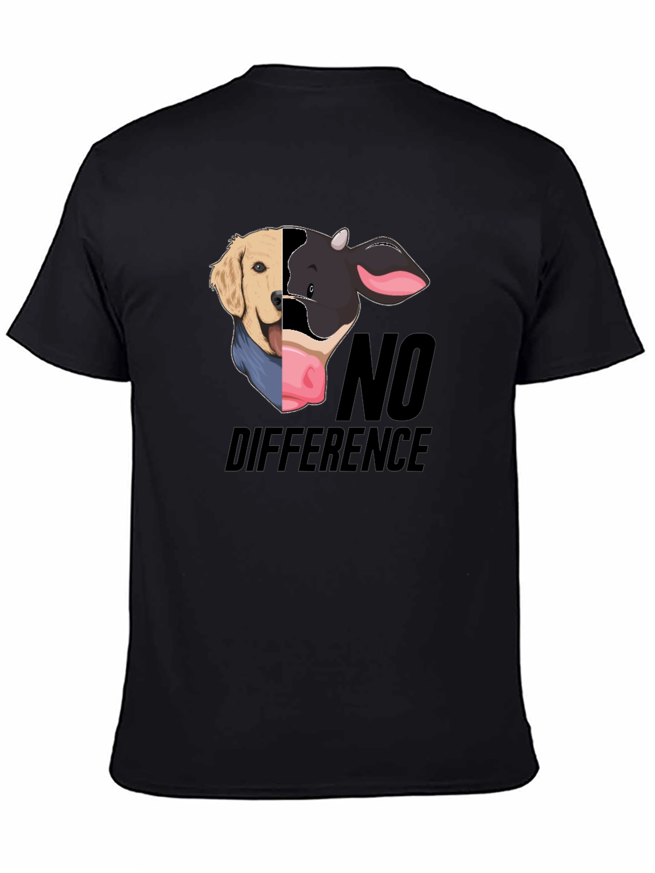 Dog & Cow No Difference Black T-Shirt