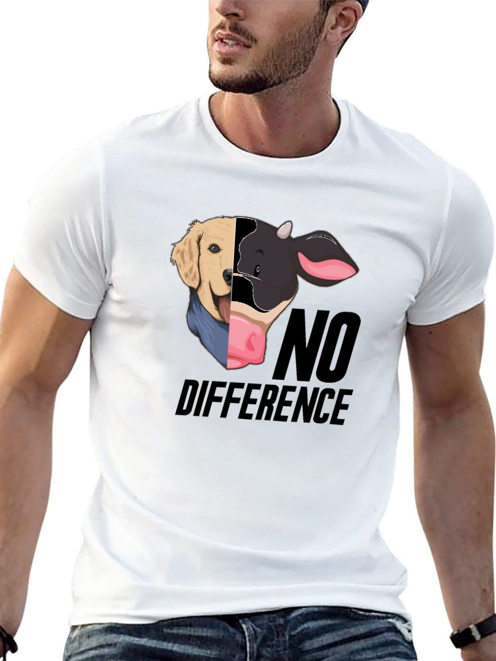 Dog & Cow No Difference Black T-Shirt