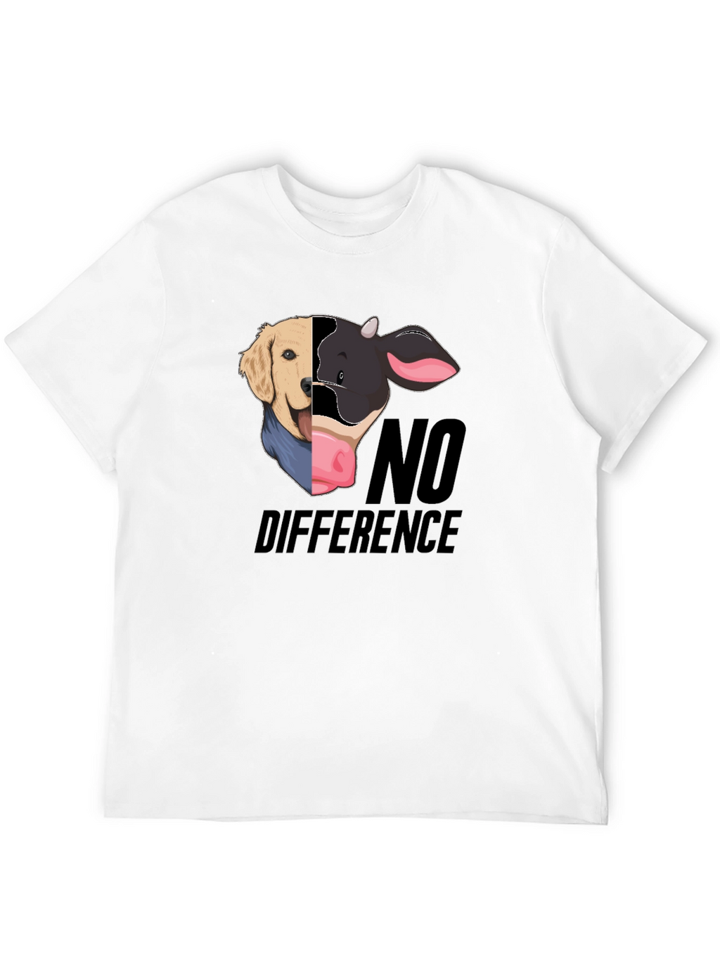 Dog & Cow No Difference Black T-Shirt