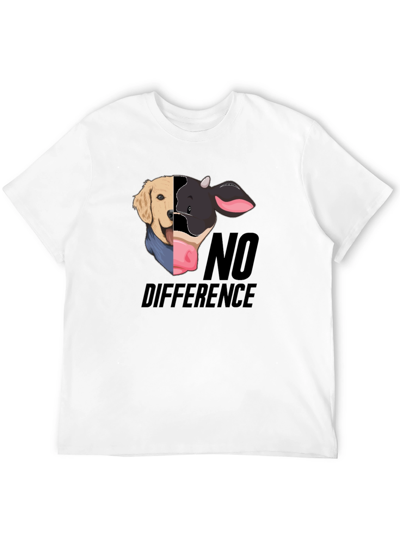 Dog & Cow No Difference Black T-Shirt