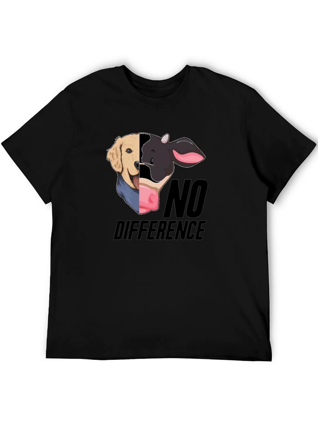 Dog & Cow No Difference Black T-Shirt