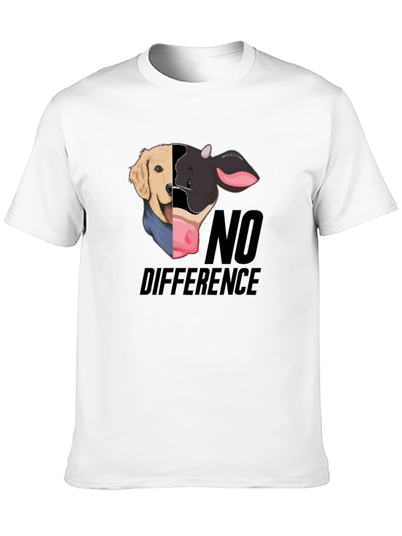 Dog & Cow No Difference Black T-Shirt