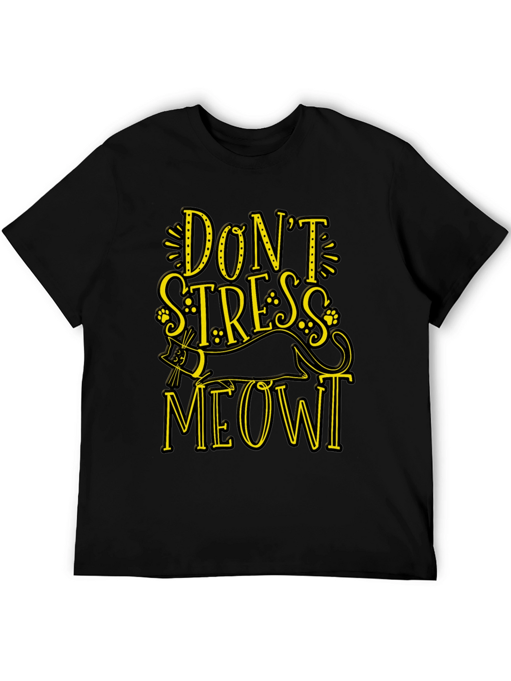 Dont Stress Meowt Black Graphic Tee