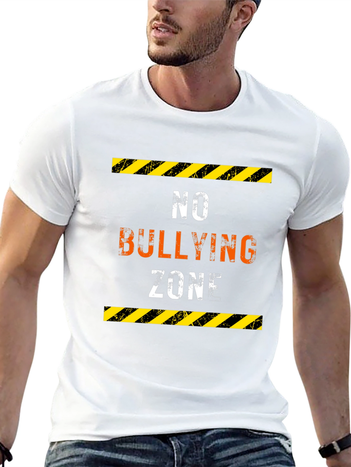 No Bullying Zone Graphic Tee - Black Cotton Comfort