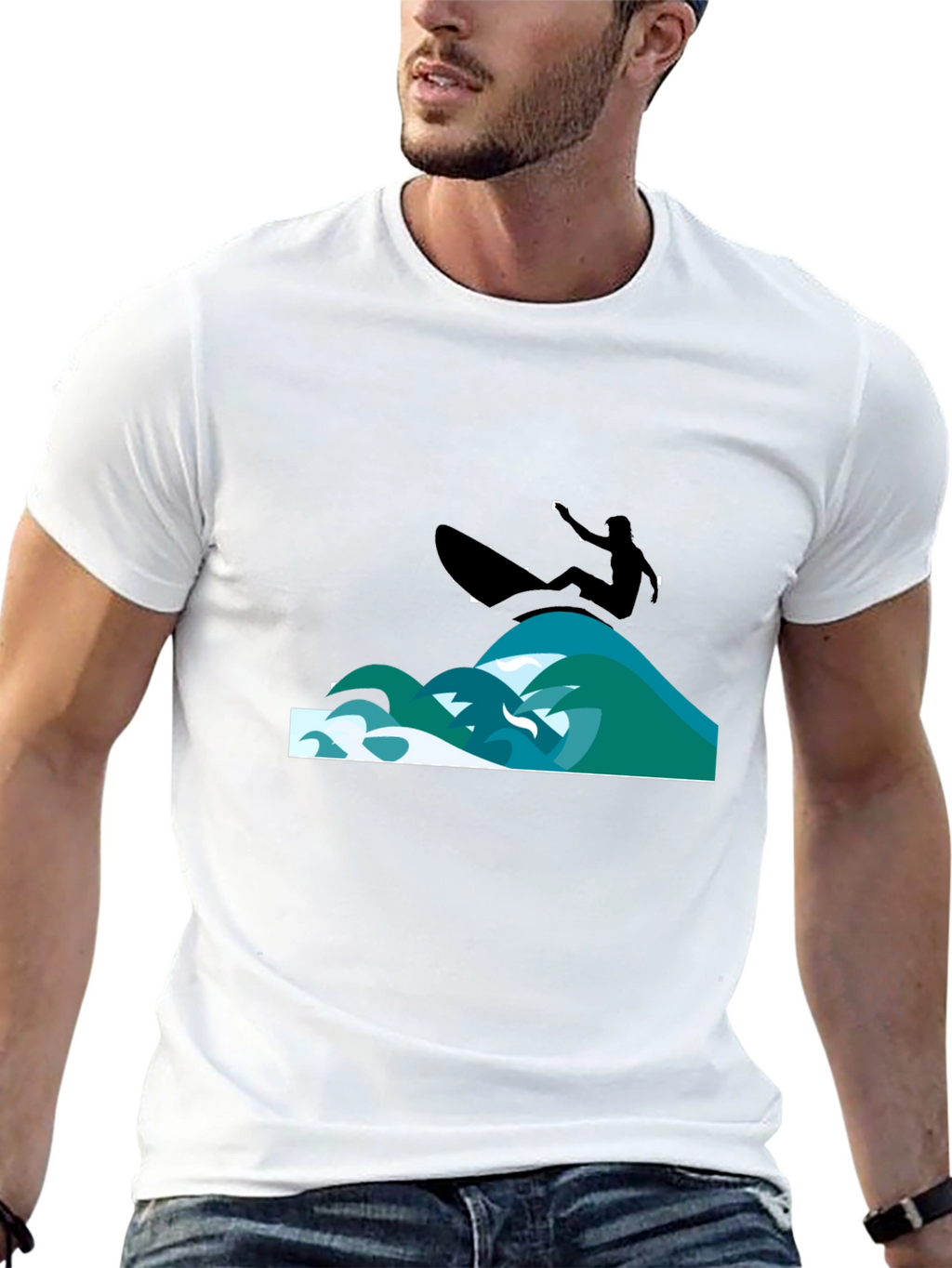 Surfer Graphic Black T-Shirt