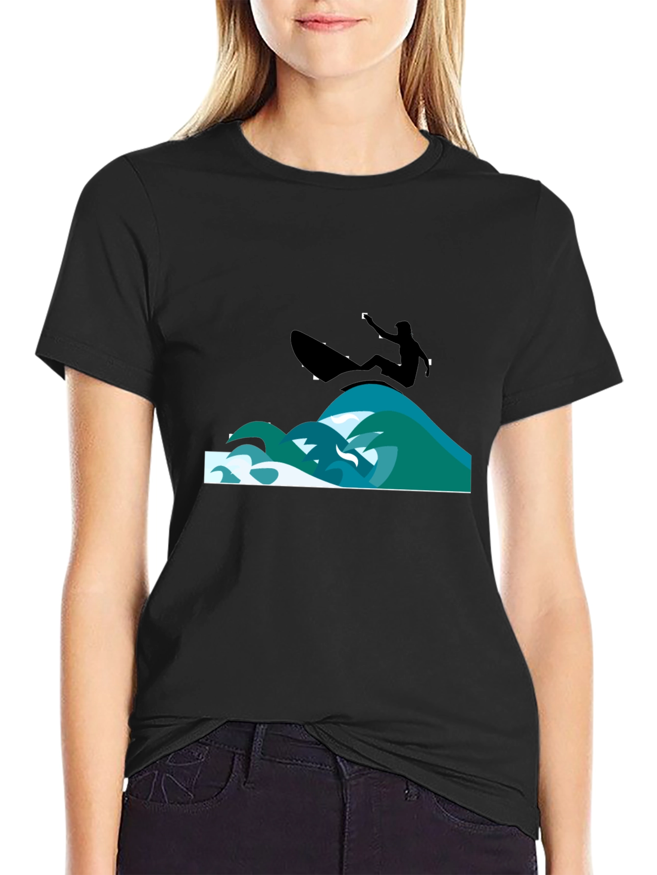 Surfer Graphic Black T-Shirt