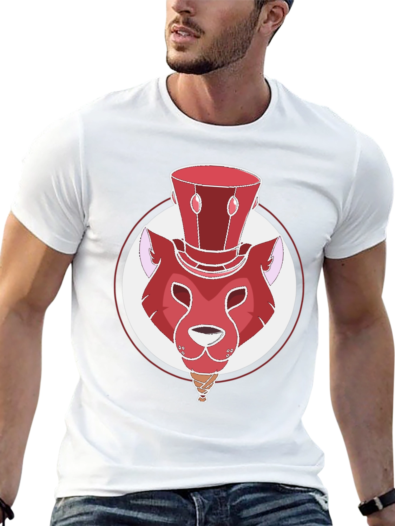 Whimsical Red Lion Graphic Tee