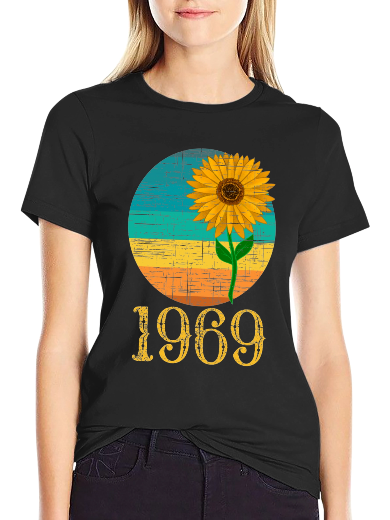 1969 Sunflower Graphic Tee - Retro Birthday Shirt
