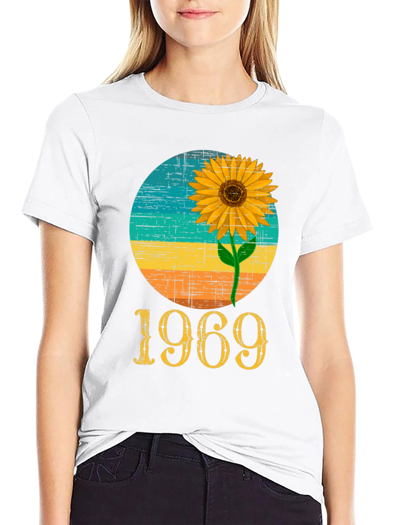 1969 Sunflower Graphic Tee - Retro Birthday Shirt