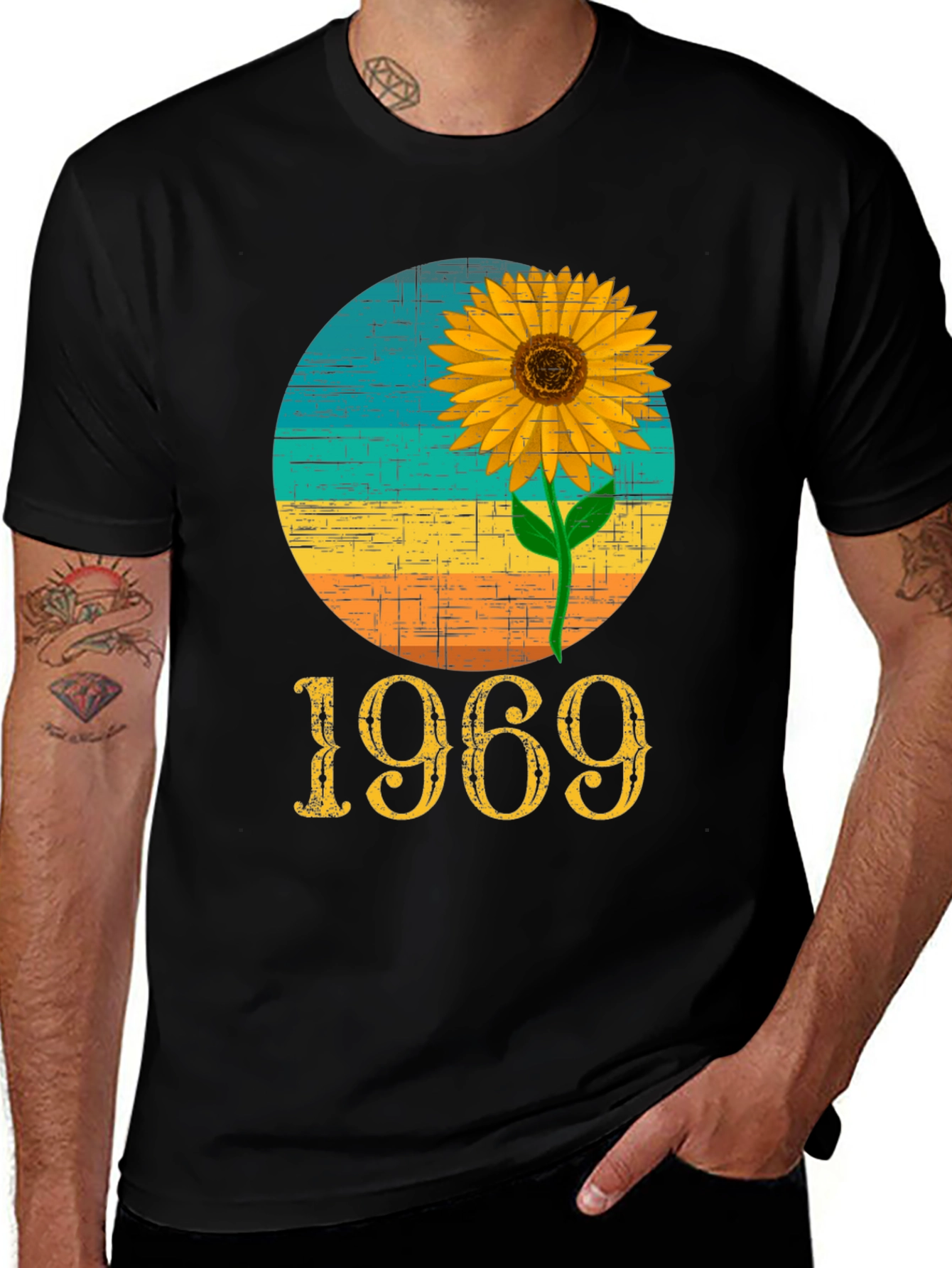 1969 Sunflower Graphic Tee - Retro Birthday Shirt