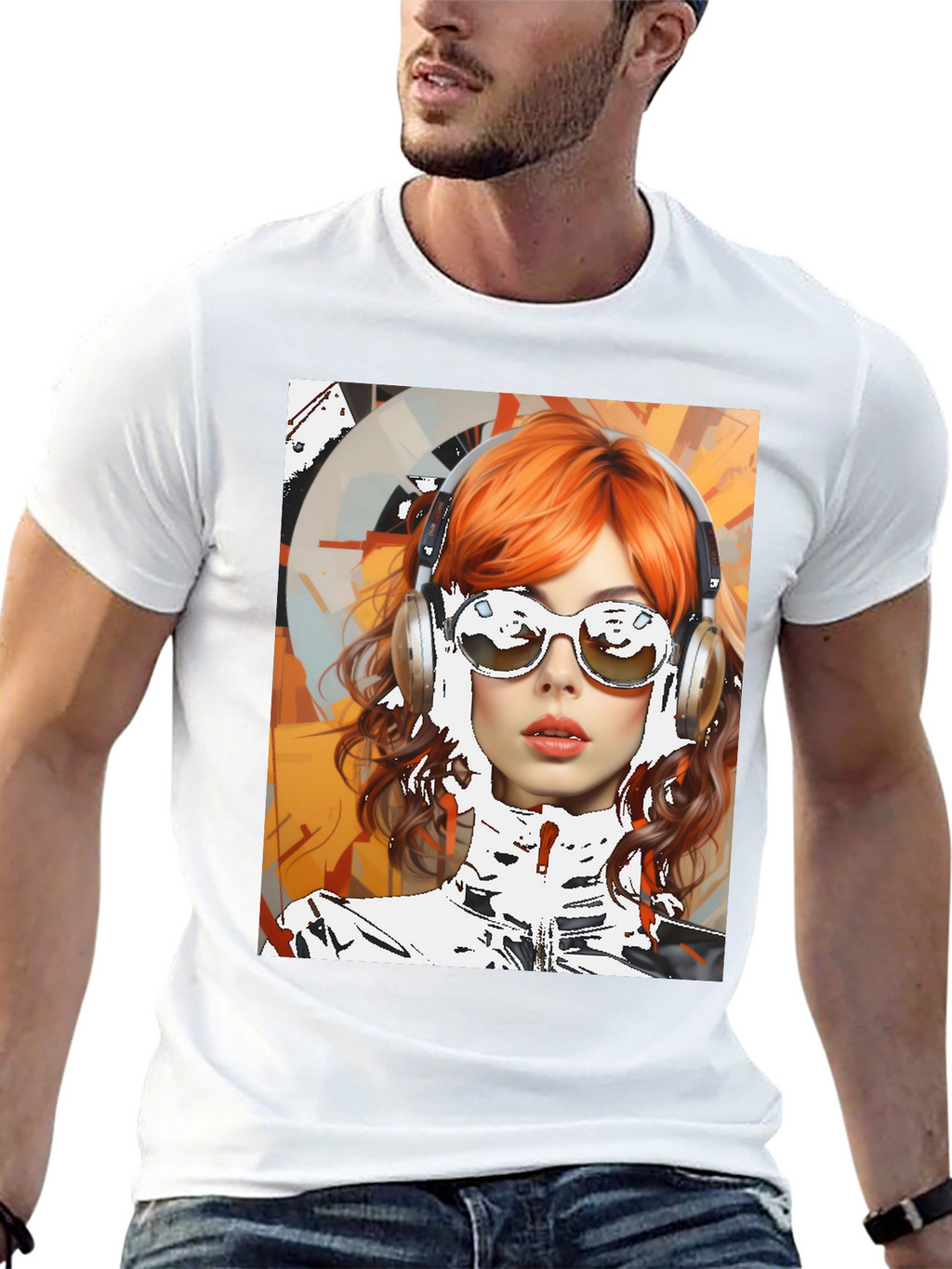 Retro Girl Graphic Tee - Modern Art Style