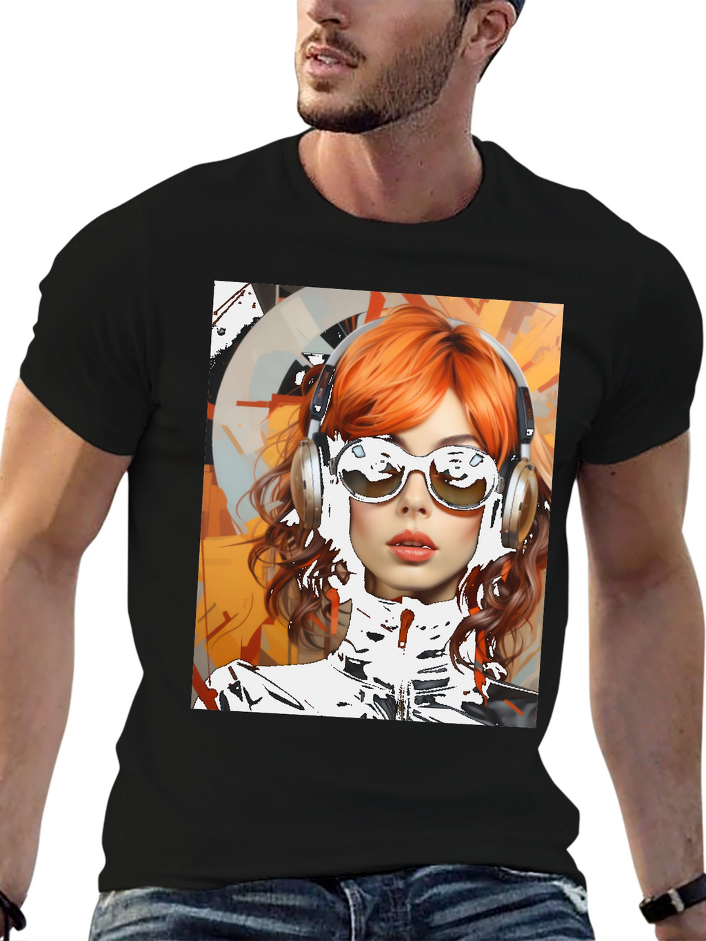 Retro Girl Graphic Tee - Modern Art Style