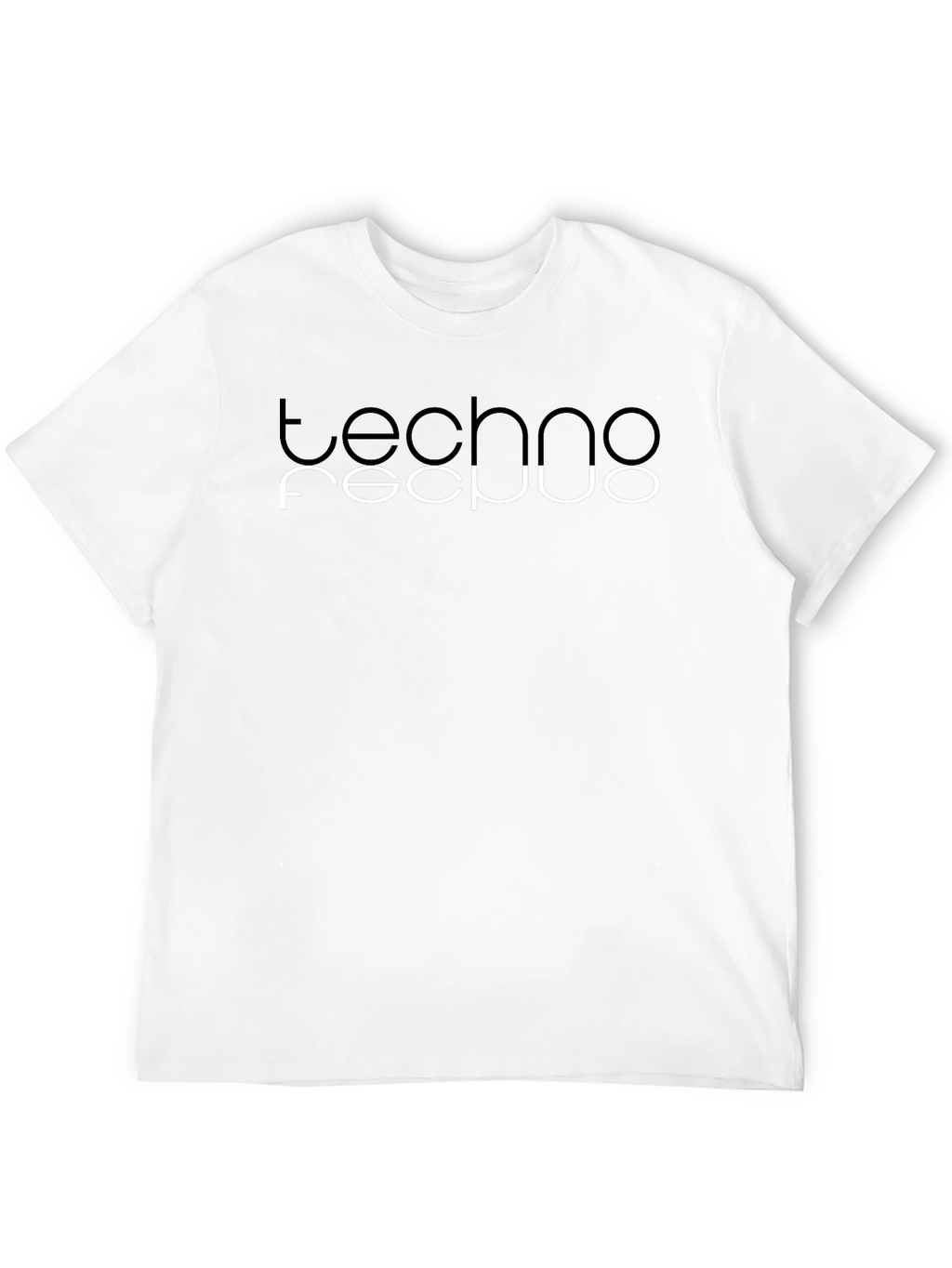 Techno Inverted Text Graphic Black T-Shirt