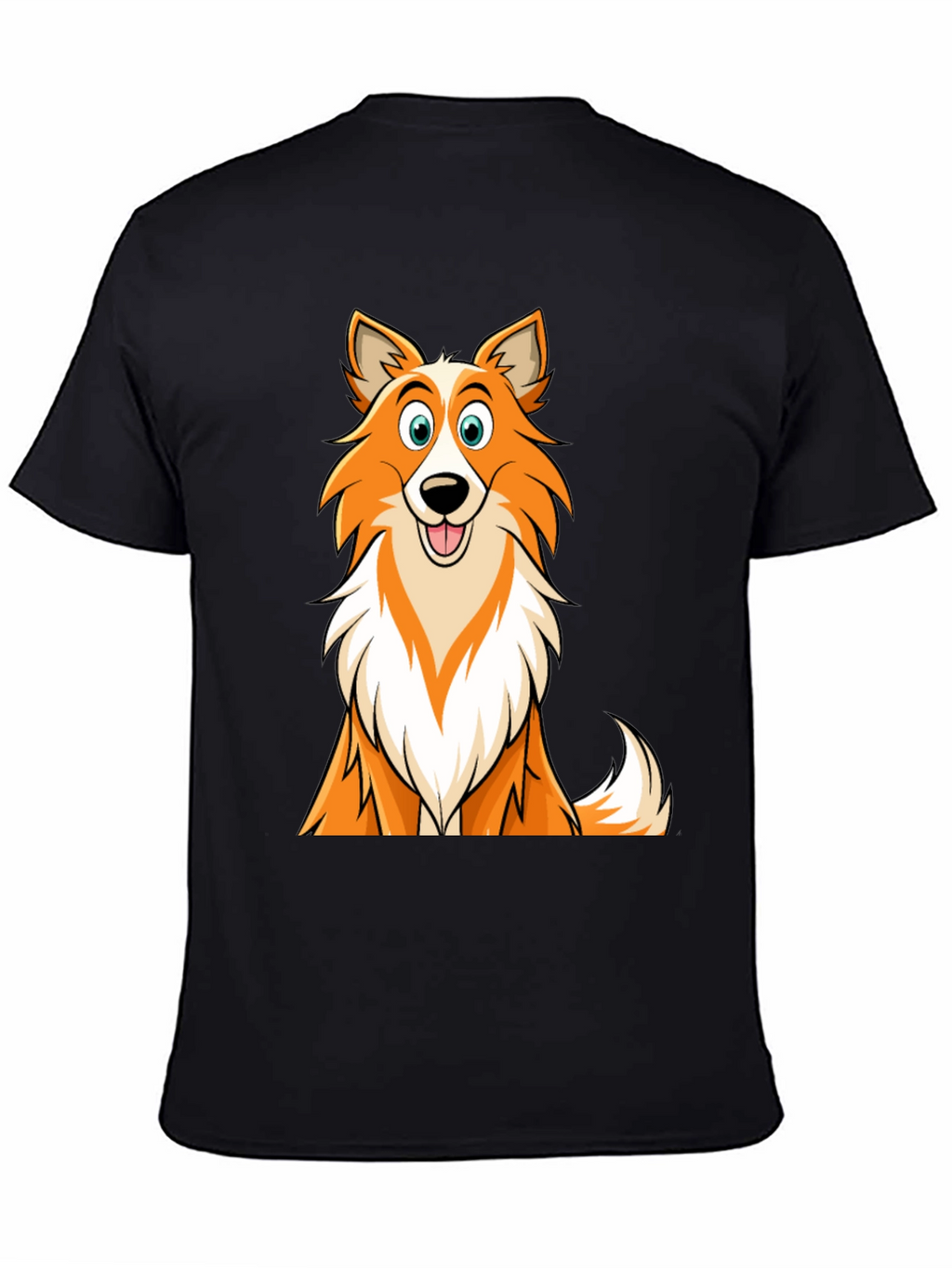 Cartoon Dog Graphic T-Shirt - Black Casual Wear