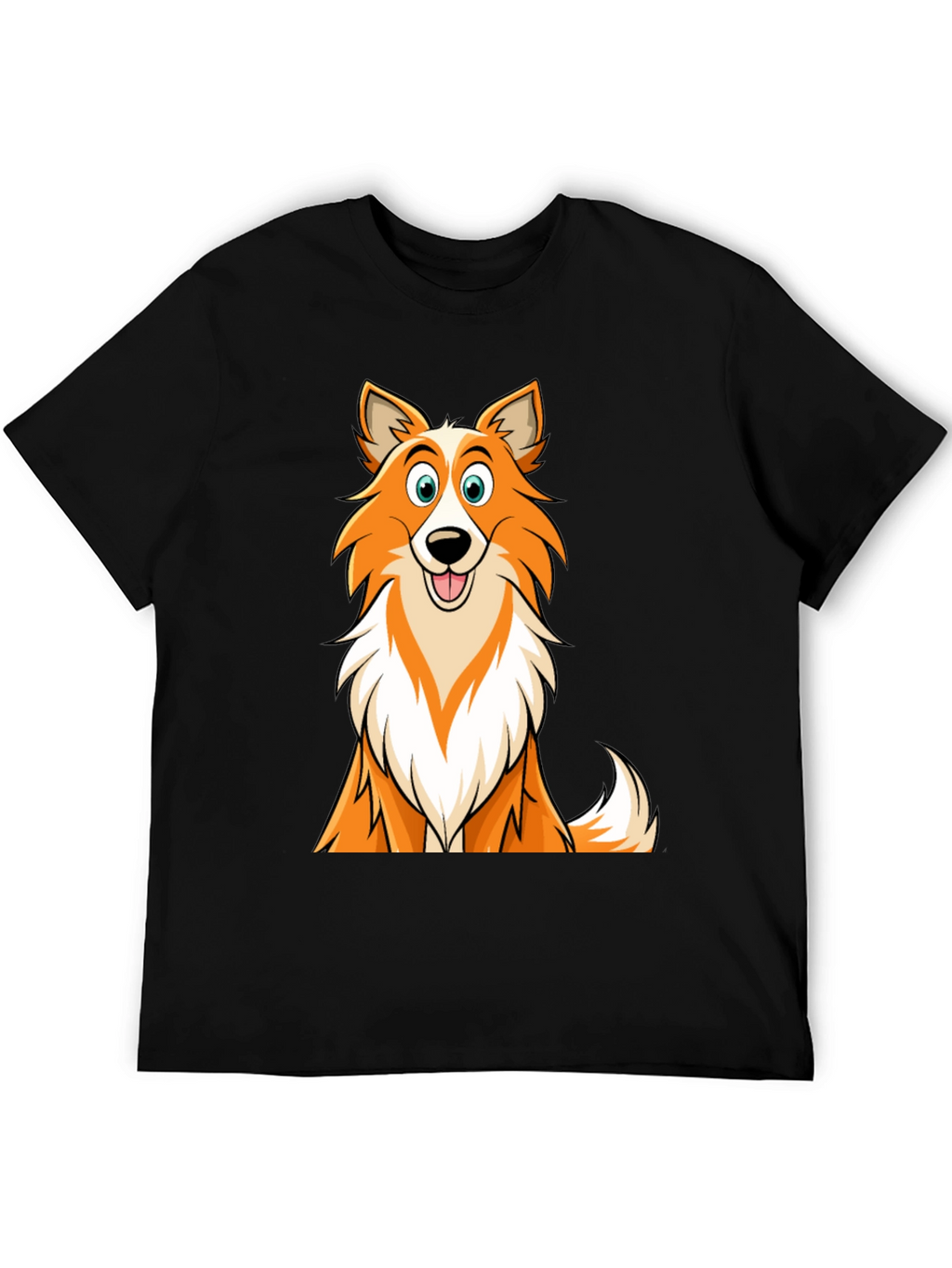 Cartoon Dog Graphic T-Shirt - Black Casual Wear