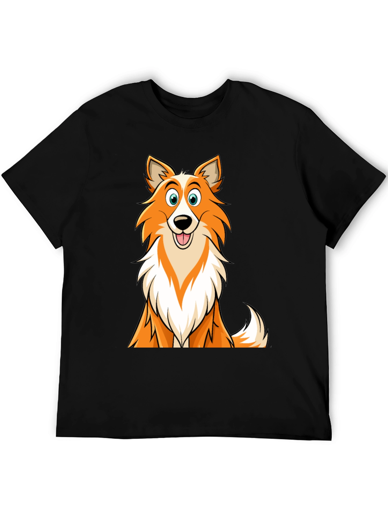 Cartoon Dog Graphic T-Shirt - Black Casual Wear