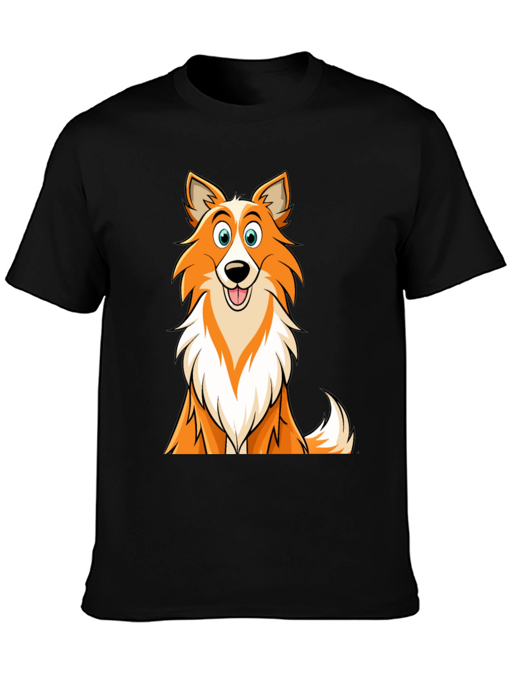 Cartoon Dog Graphic T-Shirt - Black Casual Wear