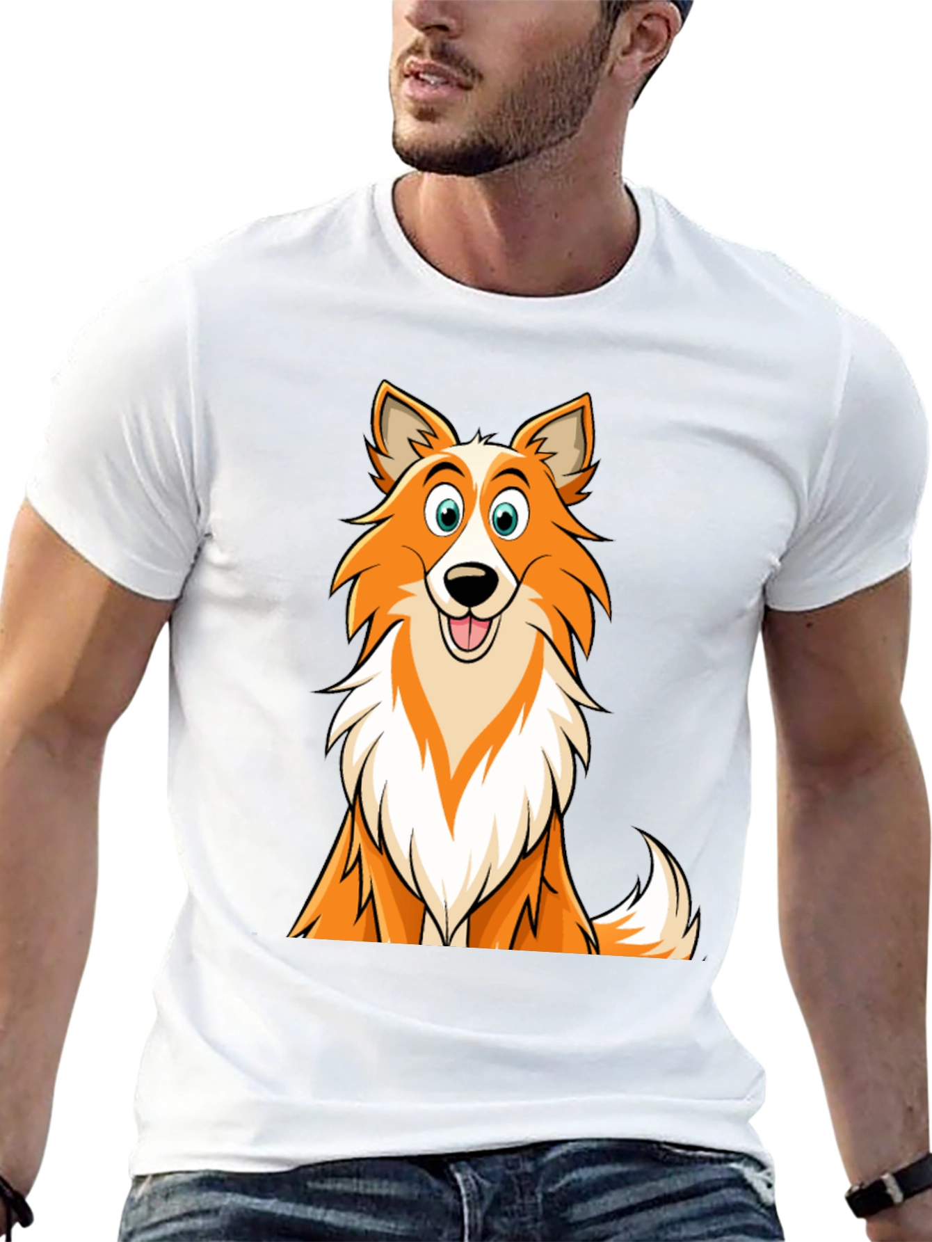 Cartoon Dog Graphic T-Shirt - Black Casual Wear