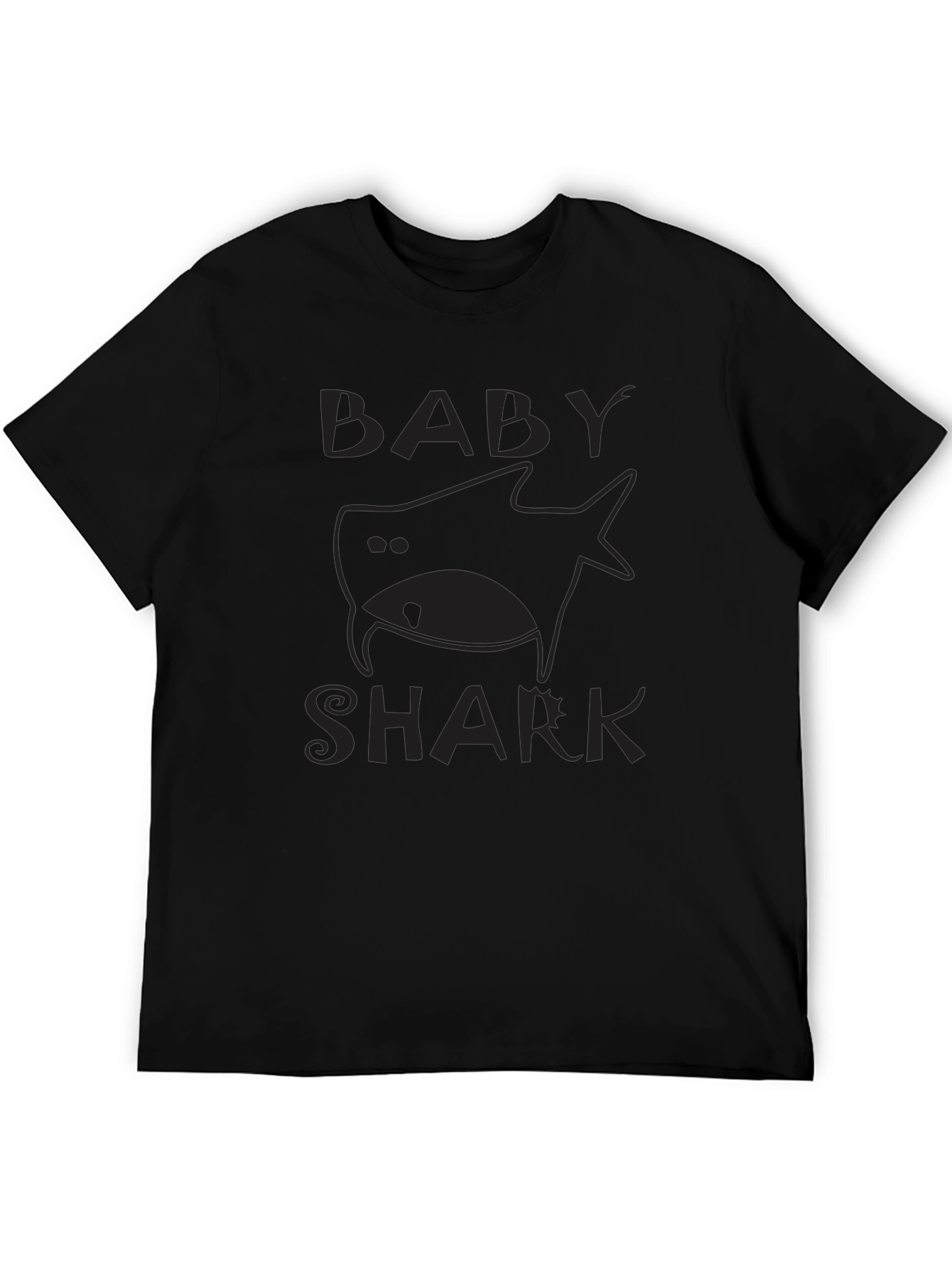 Baby Shark Graphic Tee - Black Cotton Shirt