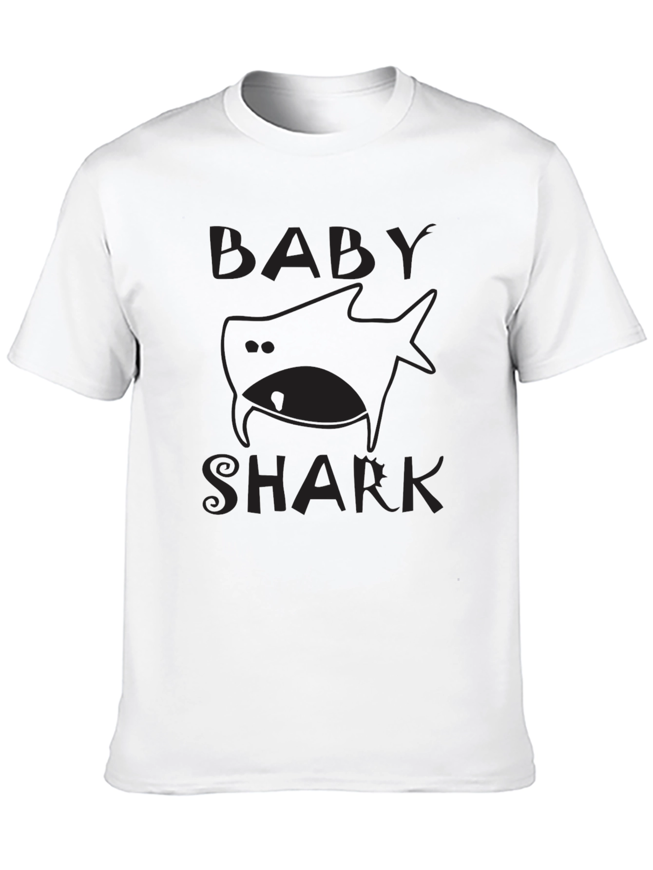Baby Shark Graphic Tee - Black Cotton Shirt