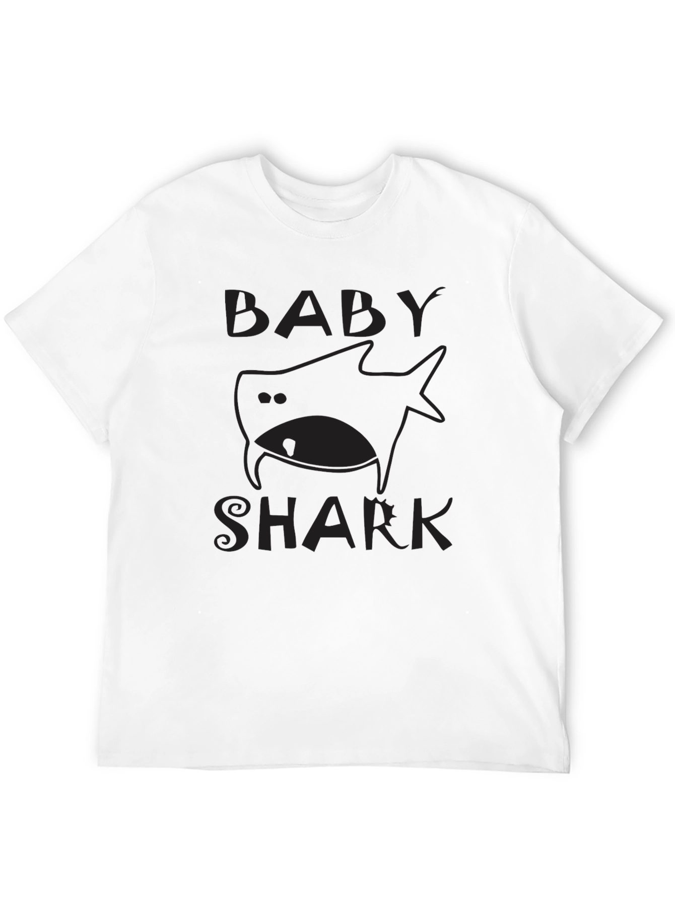 Baby Shark Graphic Tee - Black Cotton Shirt