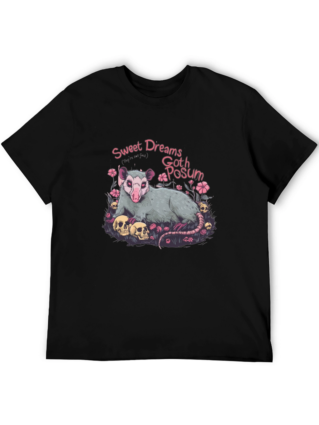 Goth Possum Graphic T-Shirt - Sweet Dreams