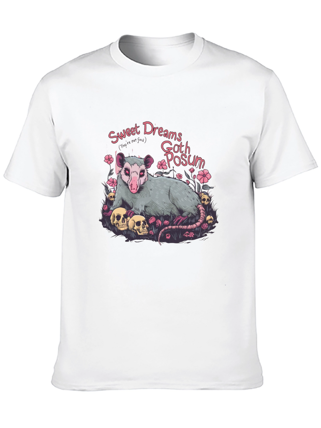Goth Possum Graphic T-Shirt - Sweet Dreams